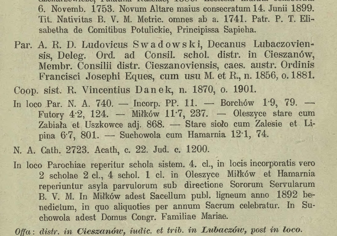 Kaplica w Mi�kowie w katalogu z 1904 roku